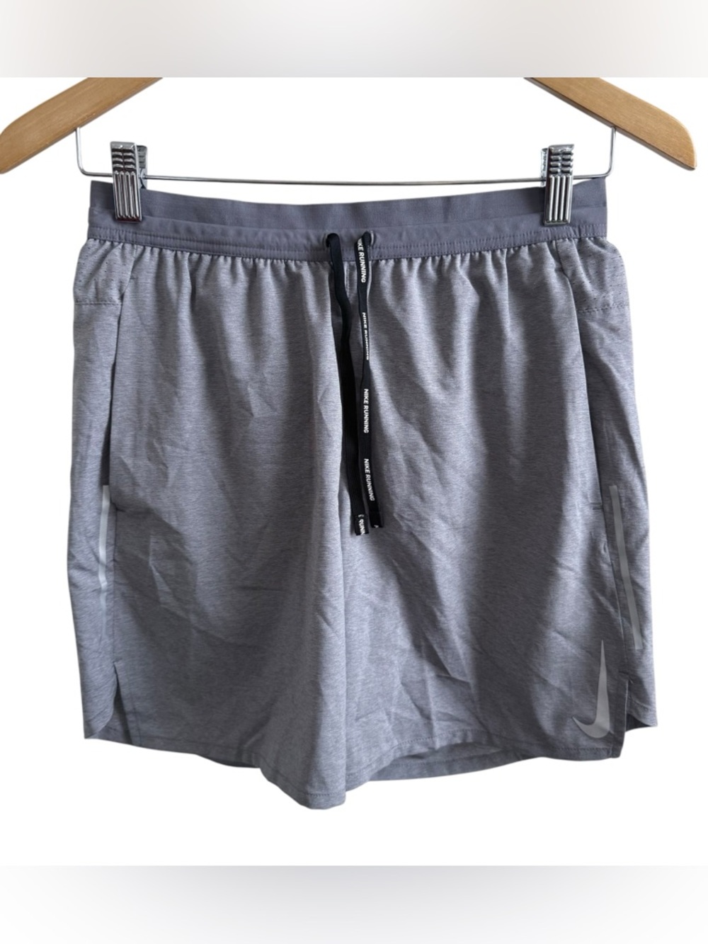 Nike Dri-FIT Running Shorts Gray Size S Lined Elastic Waist Athletic Gym Shorts